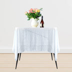 Sequin Sparkly Square Tablecloth - White
