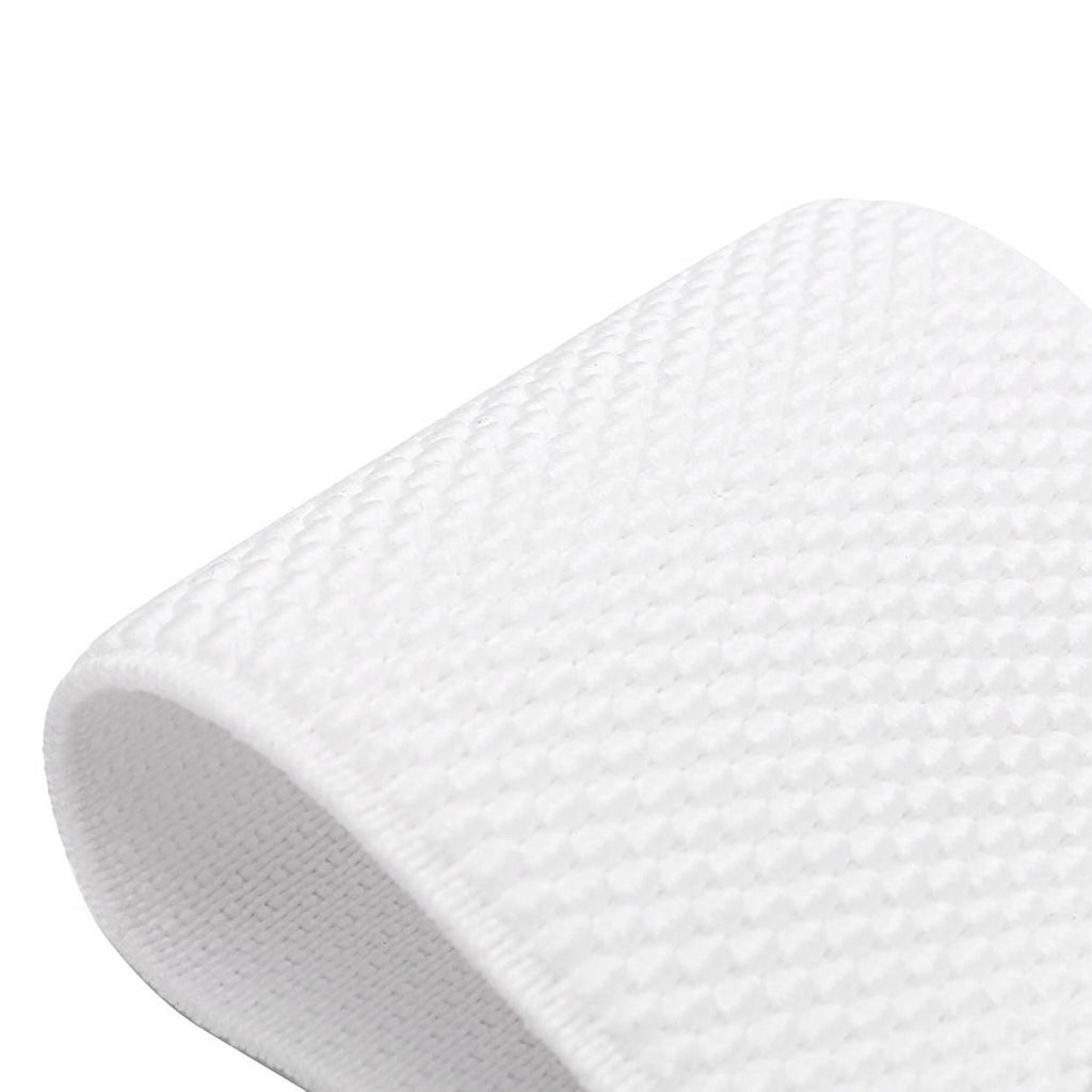 Elasticated Belt with Cross Diamante Buckle - White