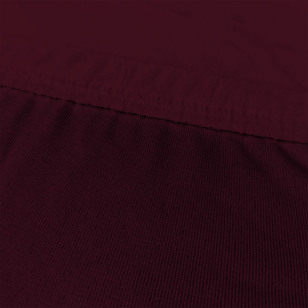 Short Velvet-Touch Spandex Chair Cover - Wine Red