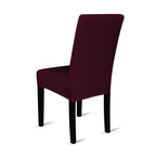 Short Velvet-Touch Spandex Chair Cover - Wine Red