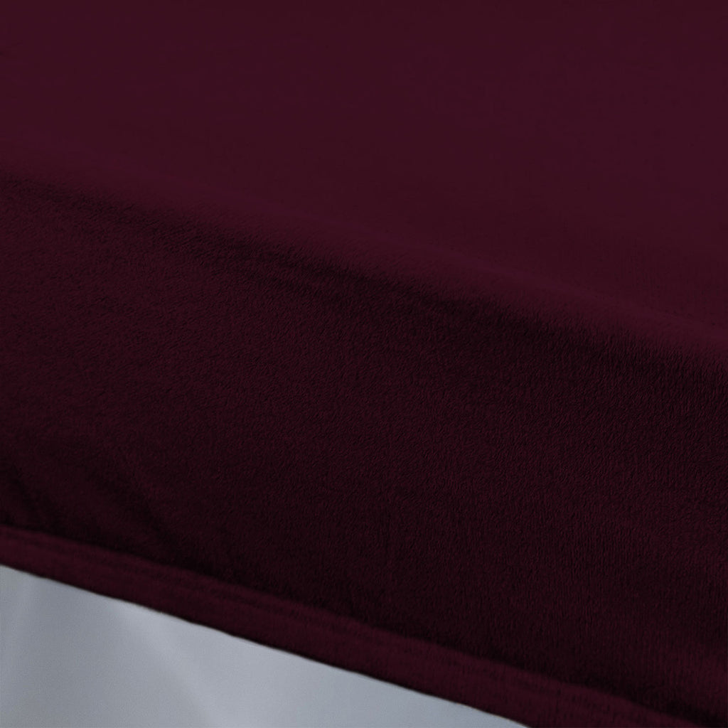 Short Velvet-Touch Spandex Chair Cover - Wine Red