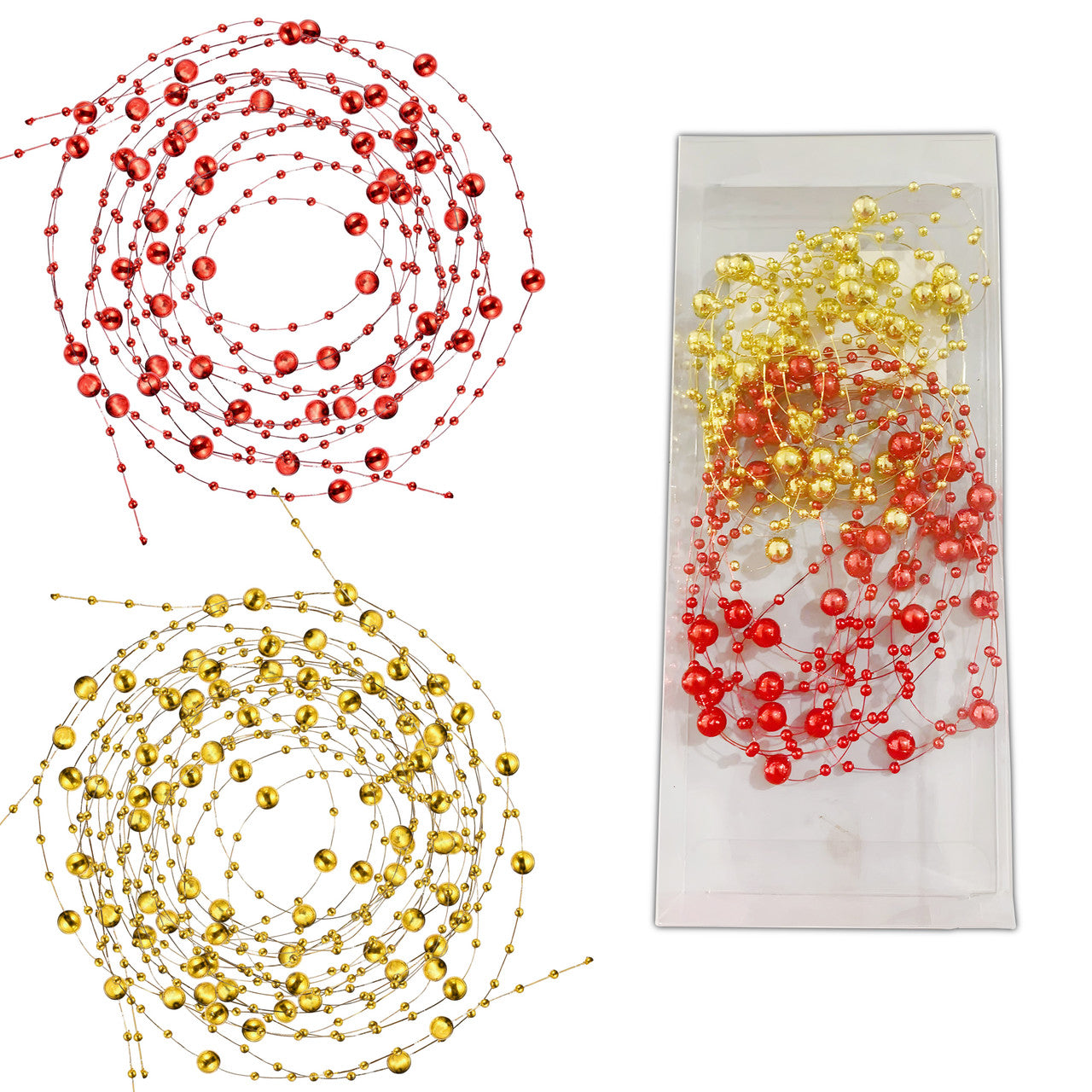 Hanging Beads - Red & Gold