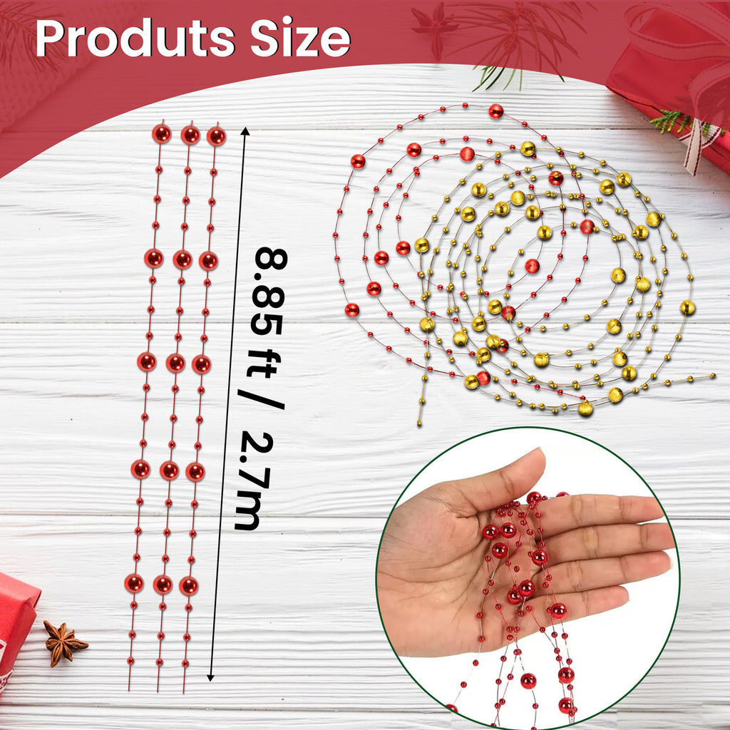 Hanging Beads - Red & Gold