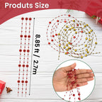 Hanging Beads - Red & Gold
