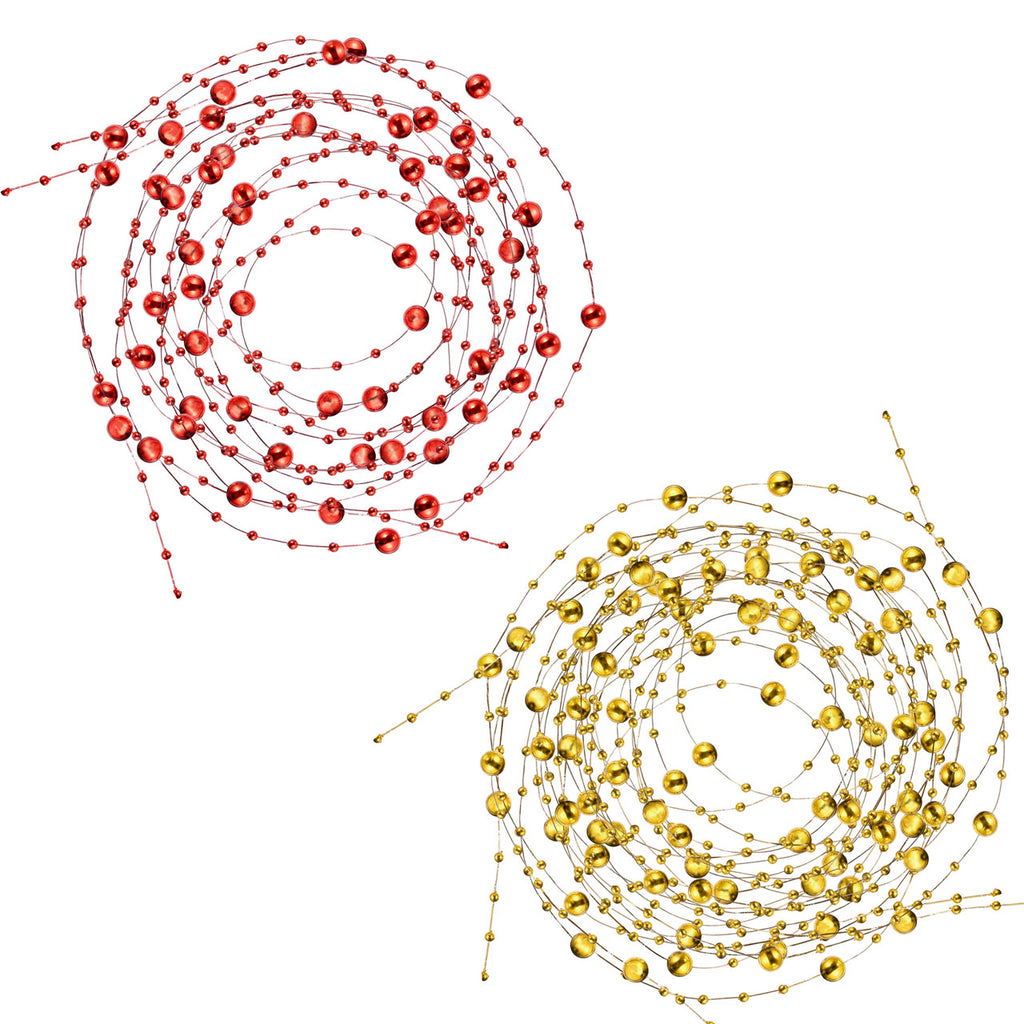 Hanging Beads - Red & Gold