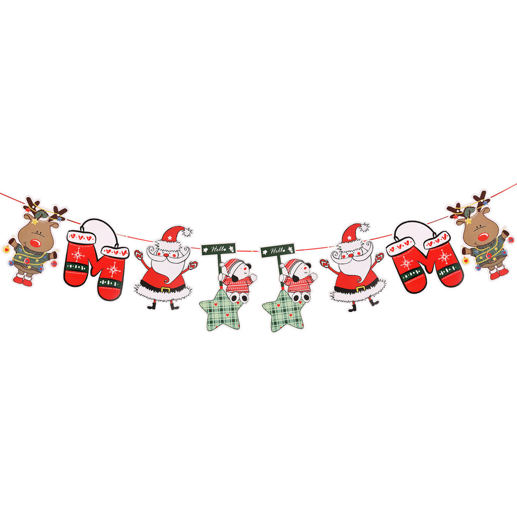 Christmas 2D Santa Assorted Bunting Banner - 3m