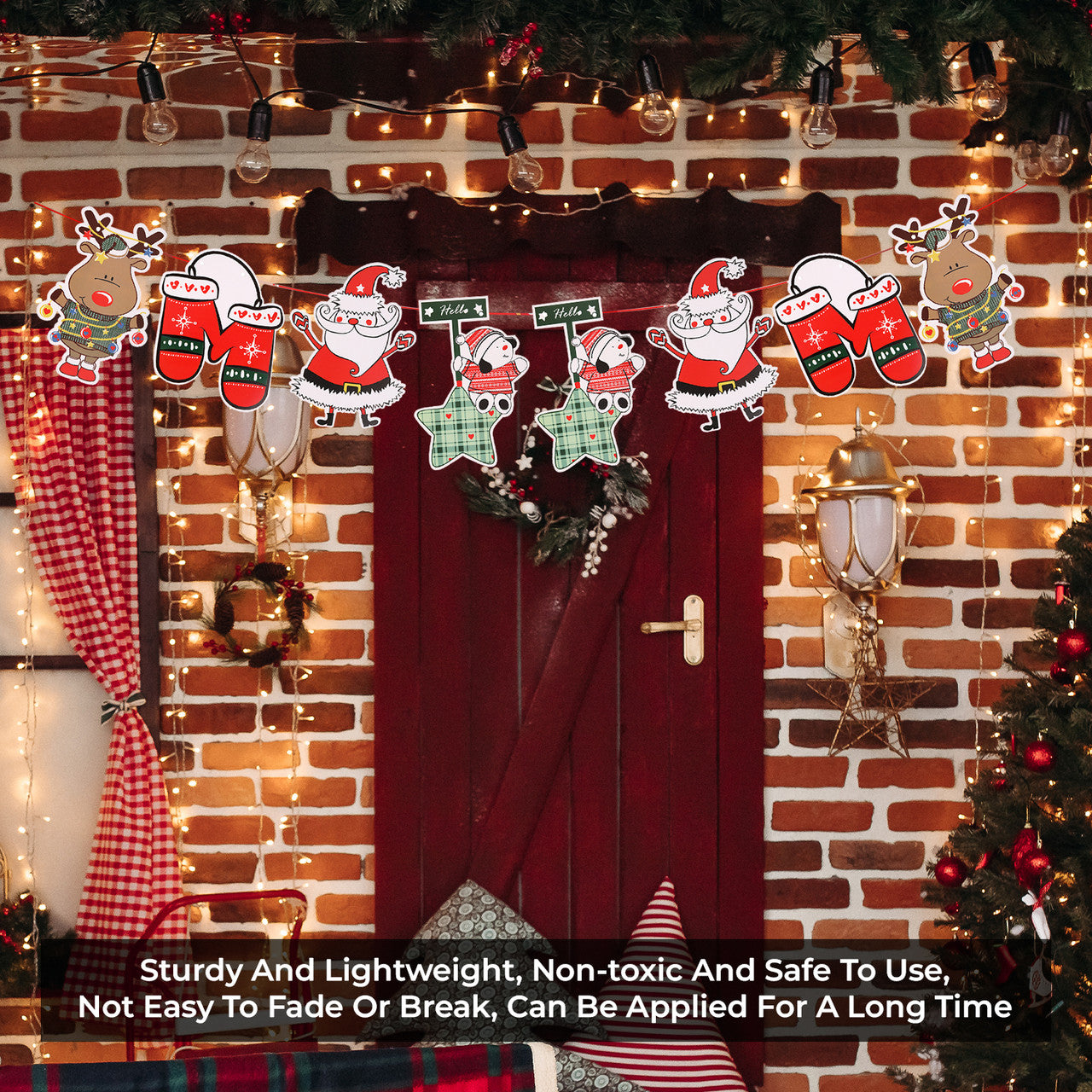 Christmas 2D Santa Assorted Bunting Banner - 3m