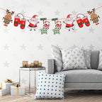 Christmas 2D Santa Assorted Bunting Banner - 3m