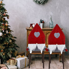 Christmas Santa Hat & Beard Chair Covers (2pcs) Red