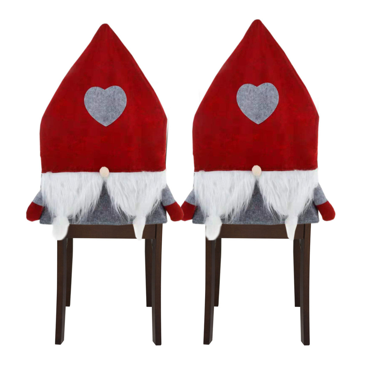 Christmas Santa Hat & Beard Chair Covers (2pcs) Red