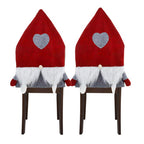 Christmas Santa Hat & Beard Chair Covers (2pcs) Red