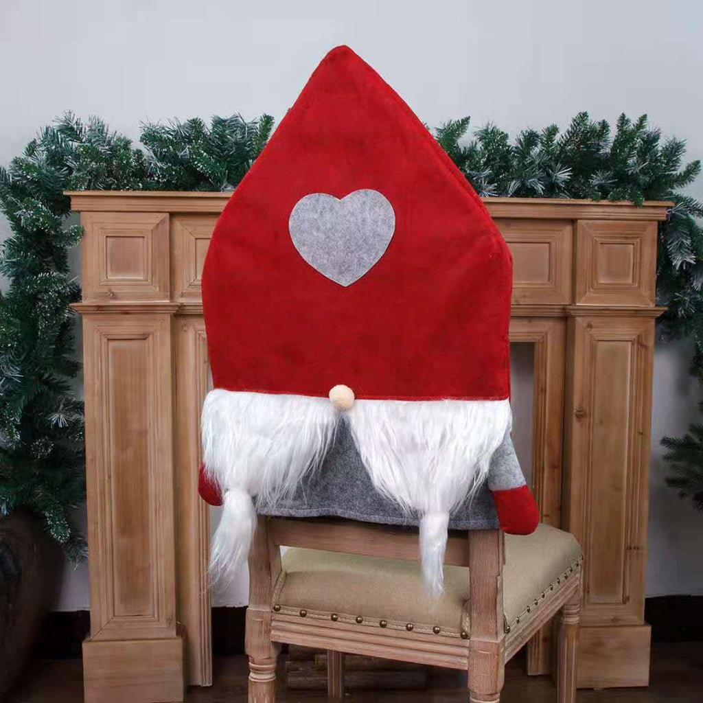 Christmas Santa Hat & Beard Chair Covers (2pcs) Red
