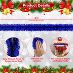 2m Christmas Tinsel Garland - Blue