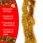 2m Christmas Tinsel Garland - Gold