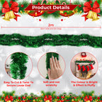 2m Christmas Tinsel Garland - Green