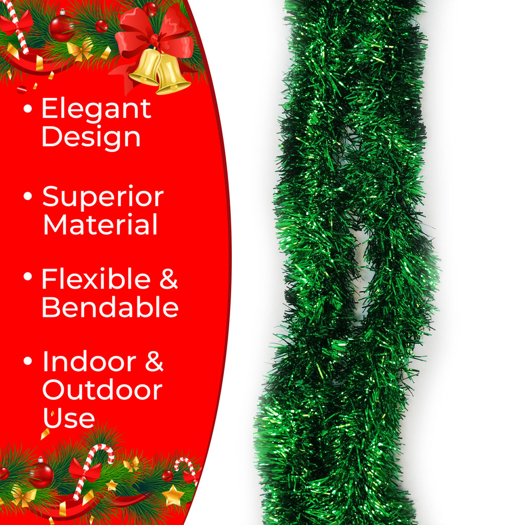 2m Christmas Tinsel Garland - Green