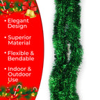 2m Christmas Tinsel Garland - Green