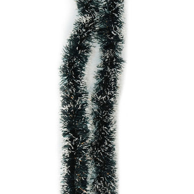 2m Christmas Tinsel Garland - Dark Green & White