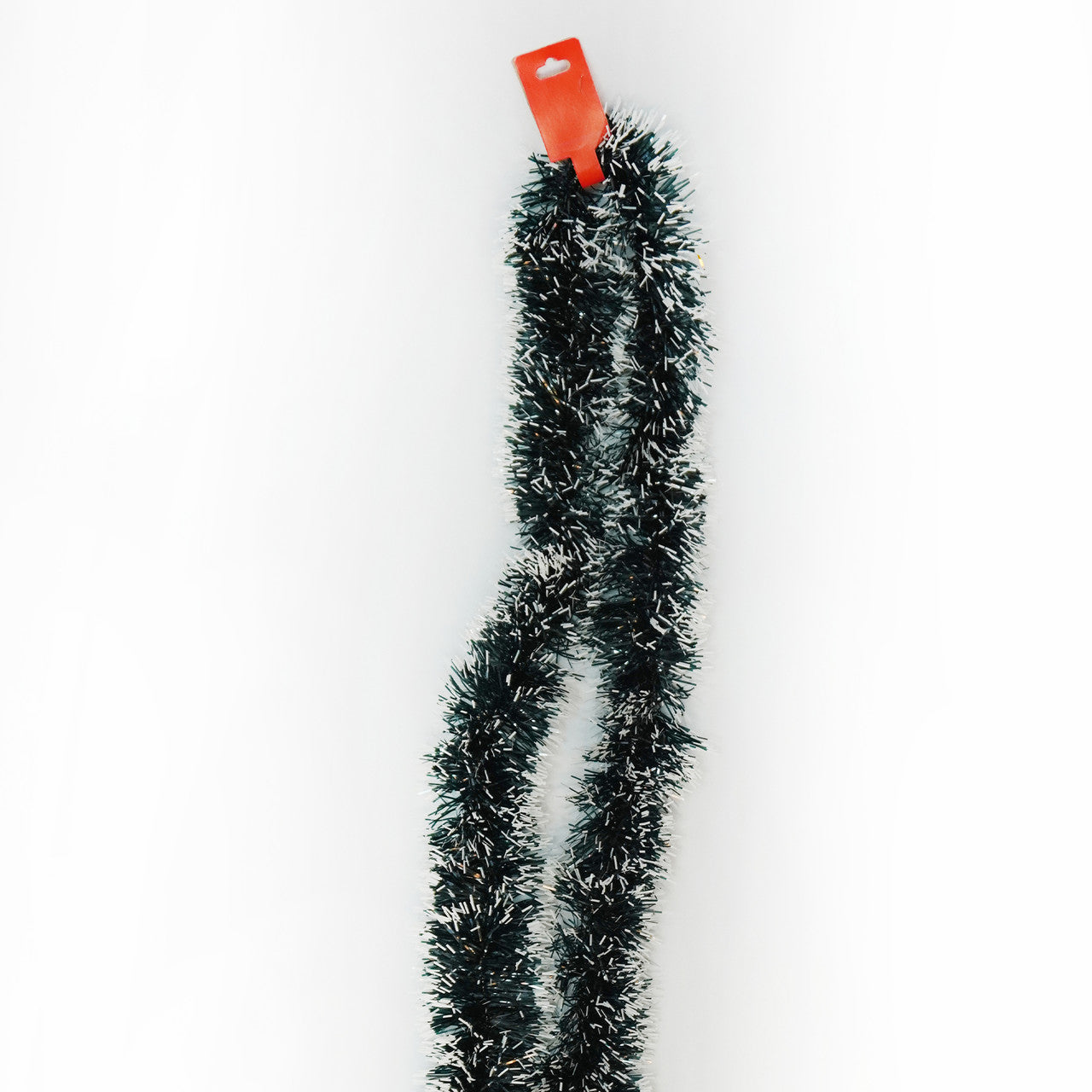 2m Christmas Tinsel Garland - Dark Green & White