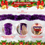 2m Christmas Tinsel Garland - Purple