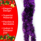 2m Christmas Tinsel Garland - Purple