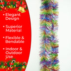 2m Christmas Tinsel Garland - Rainbow