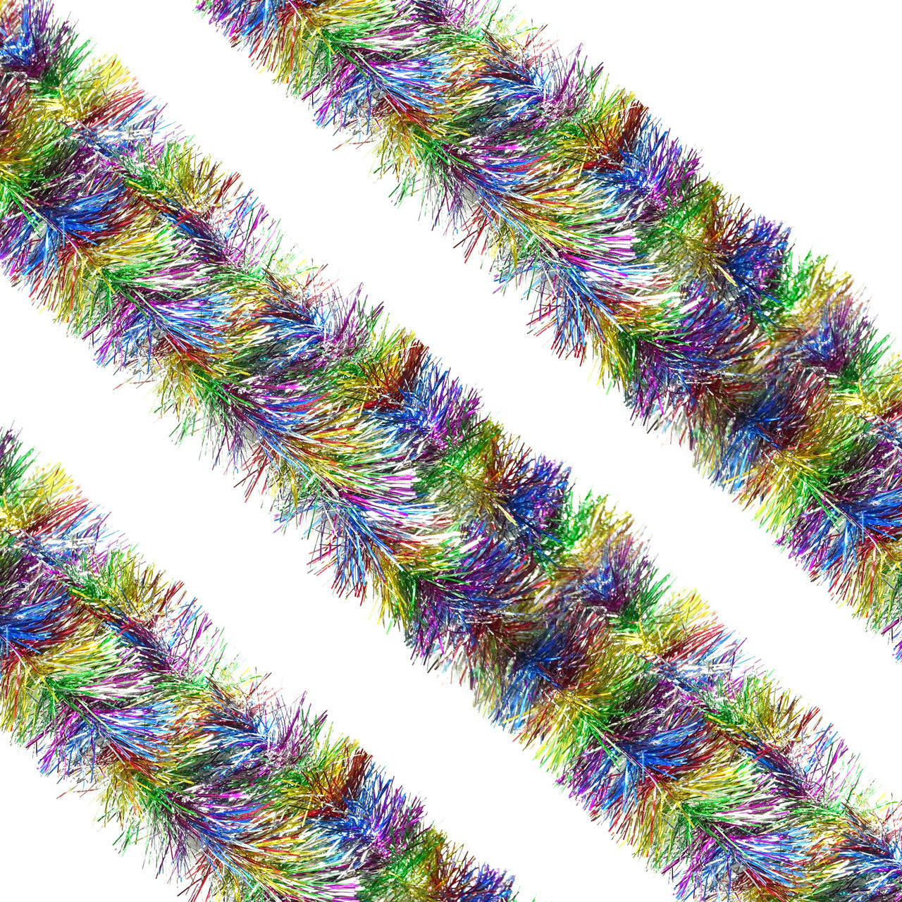 2m Christmas Tinsel Garland - Rainbow