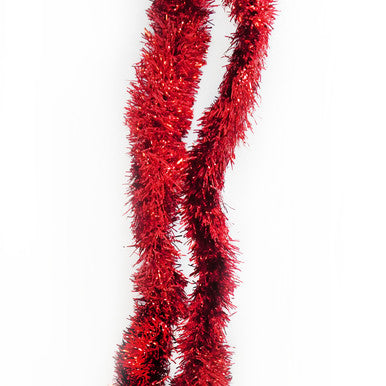 2m Christmas Tinsel Garland - Red