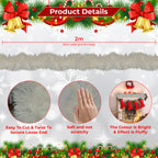 2m Christmas Tinsel Garland - White