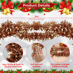 2m Christmas Wide Tinsel Garland - Champange