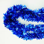 2m Christmas Wide Tinsel Garland - Blue