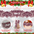 2m Christmas Wide Tinsel Garland - Baby Pink