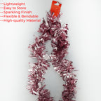2m Christmas Wide Tinsel Garland - Baby Pink