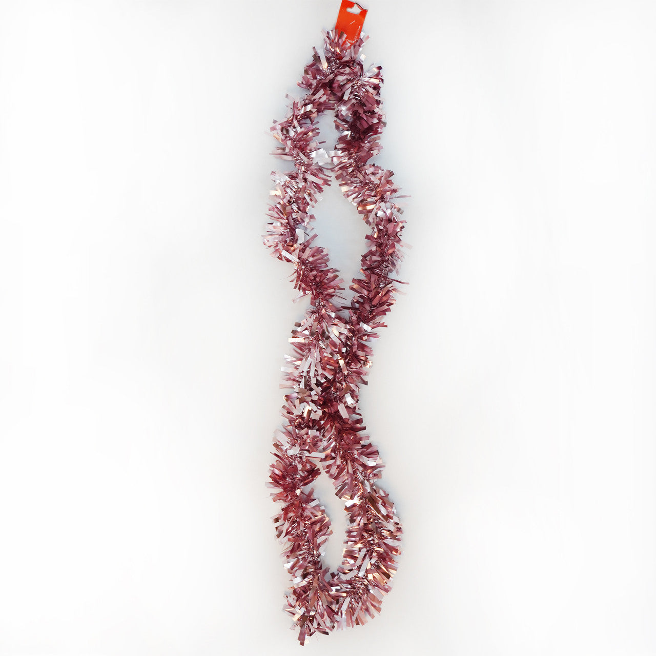 2m Christmas Wide Tinsel Garland - Baby Pink
