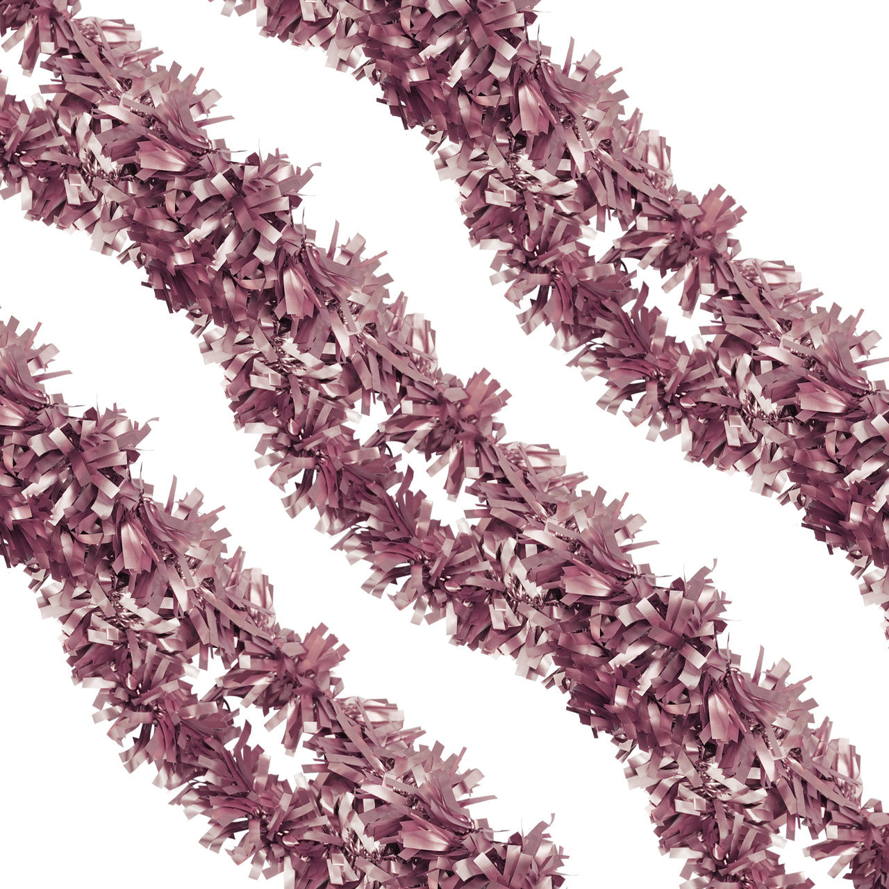 2m Christmas Wide Tinsel Garland - Pink