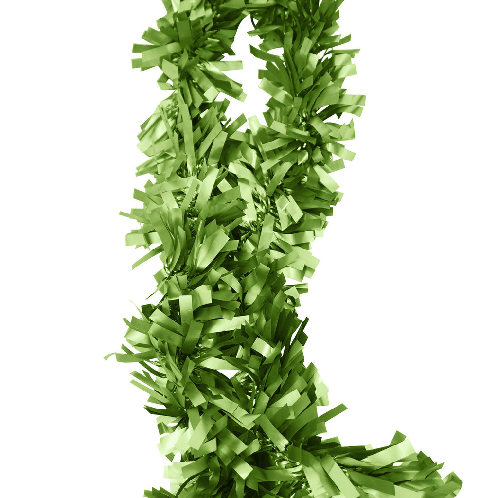 2m Christmas Wide Tinsel Garland - Apple Green