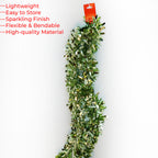 2m Christmas Wide Tinsel Garland - Apple Green