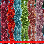 2m Christmas Wide Tinsel Garland - Apple Green