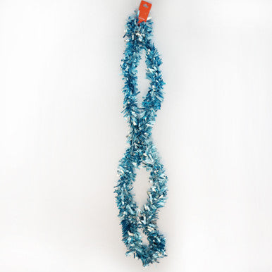 2m Christmas Wide Tinsel Garland - Baby Blue
