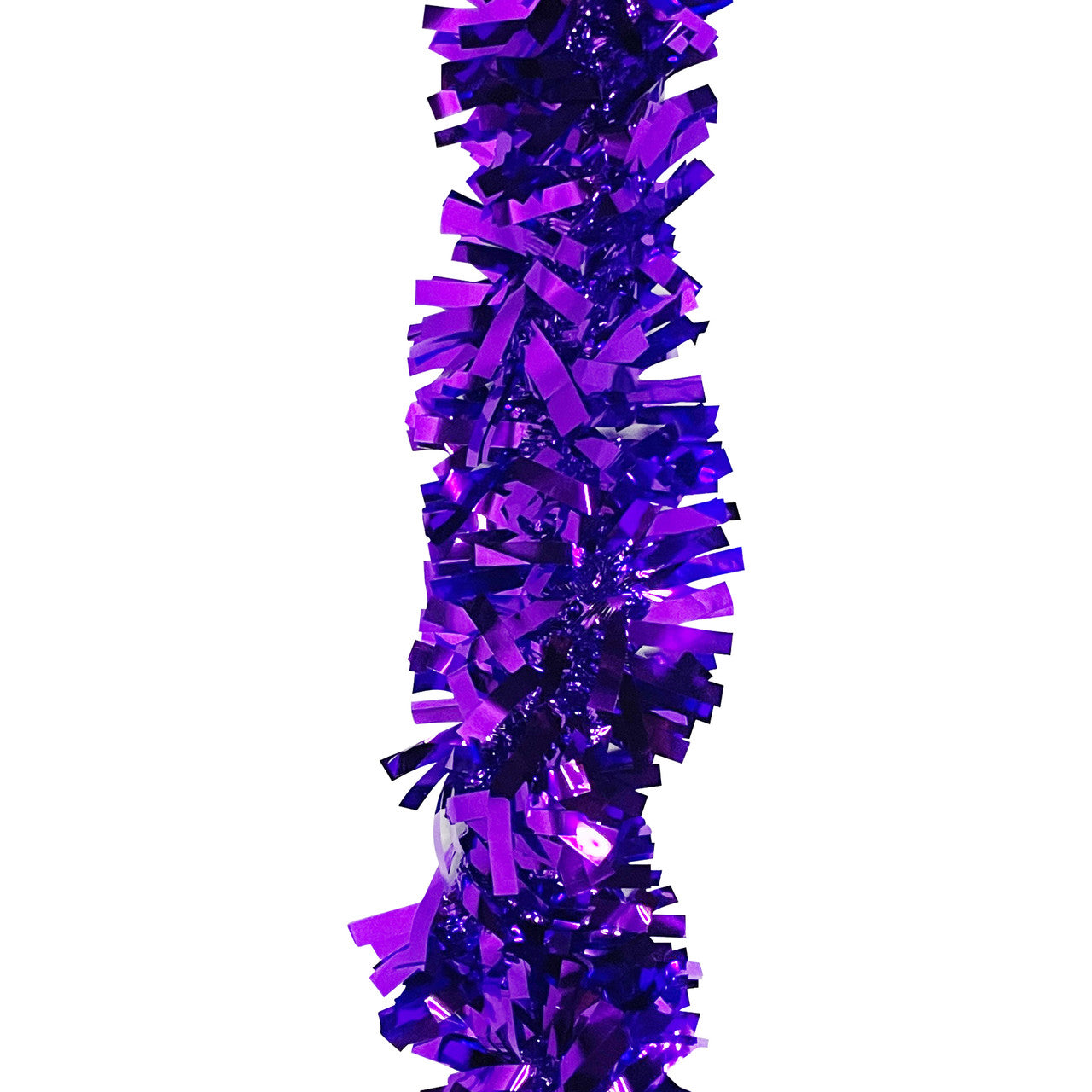 2m Christmas Wide Tinsel Garland - Dark Purple