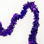 2m Christmas Wide Tinsel Garland - Dark Purple