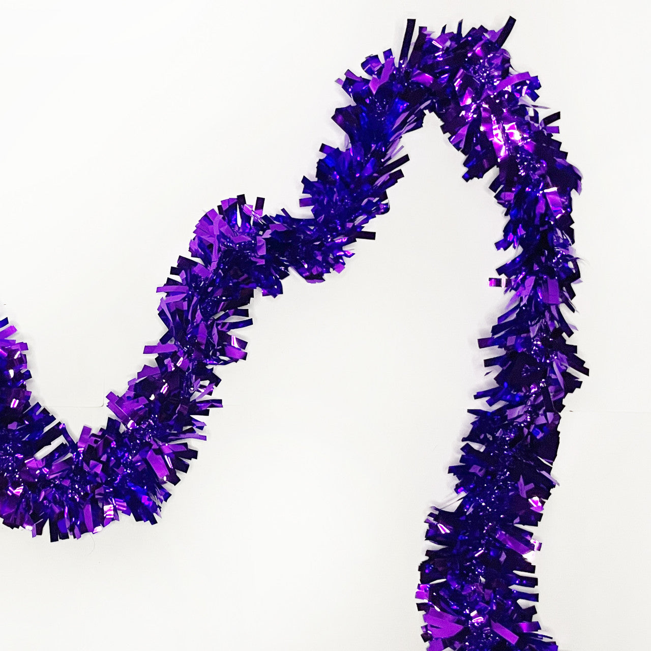 2m Christmas Wide Tinsel Garland - Dark Purple