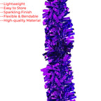 2m Christmas Wide Tinsel Garland - Dark Purple