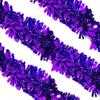 2m Christmas Wide Tinsel Garland - Dark Purple