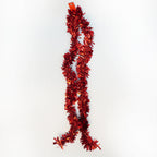 2m Christmas Wide Tinsel Garland - Red