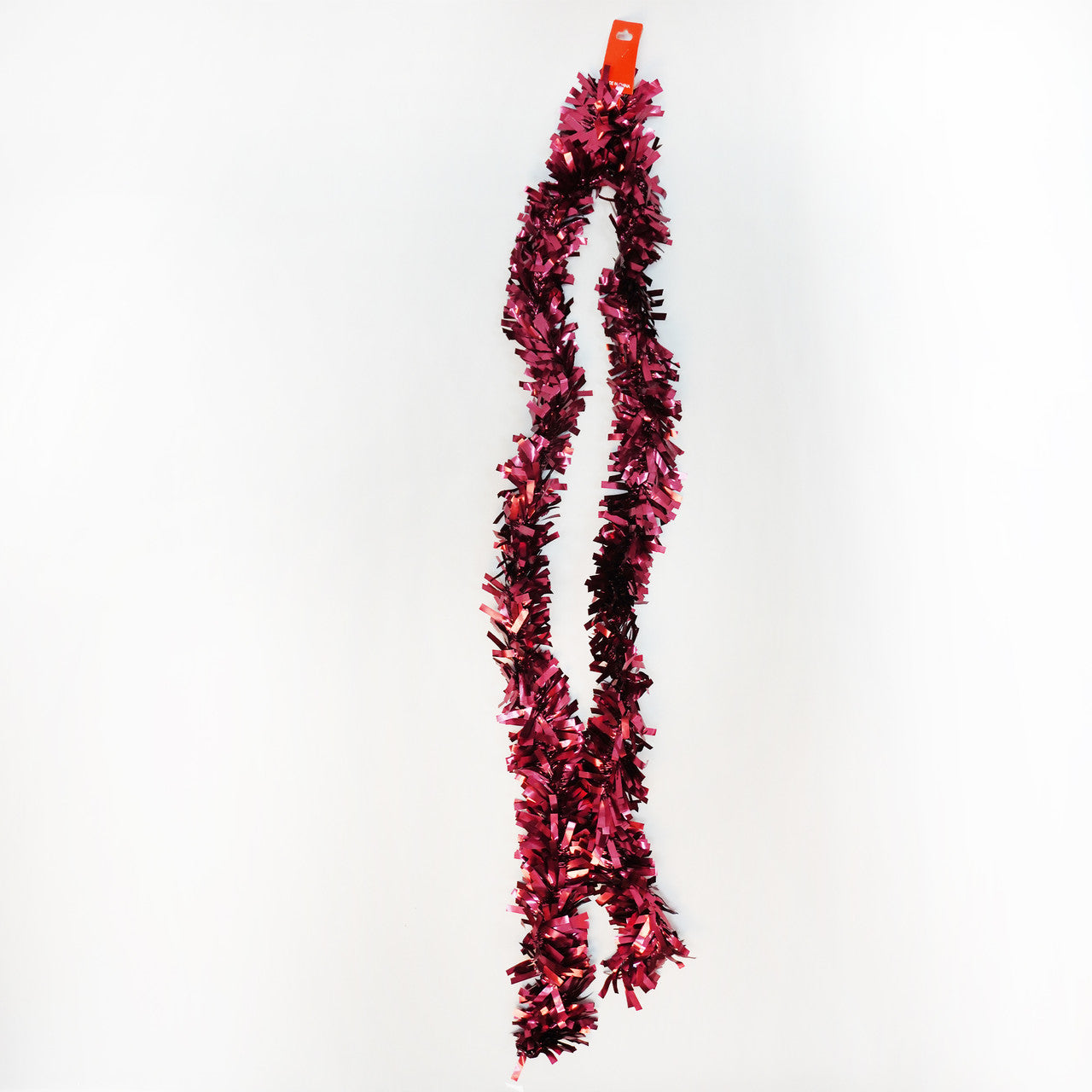2m Christmas Wide Tinsel Garland - Burgundy