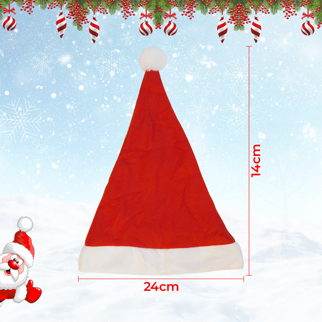 Classic Red Santa Hat for Christmas
