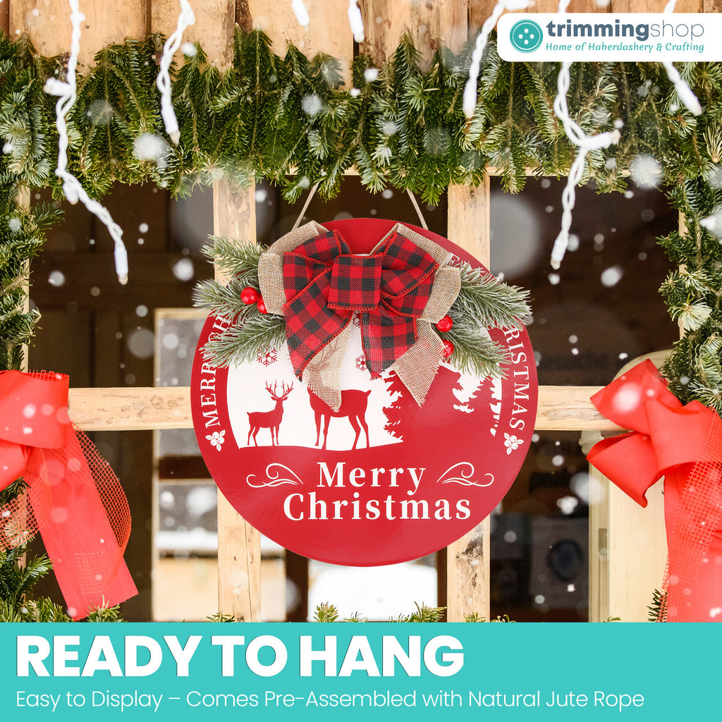 Merry Christmas Wooden Sign – Red