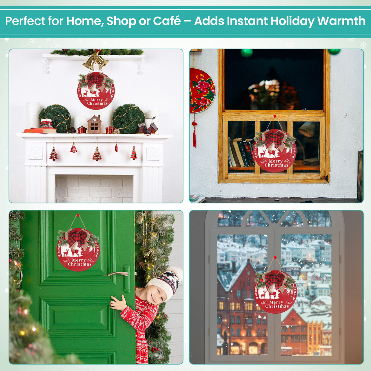 Merry Christmas Wooden Sign – Red