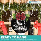 Merry Christmas Wooden Sign – Black & White